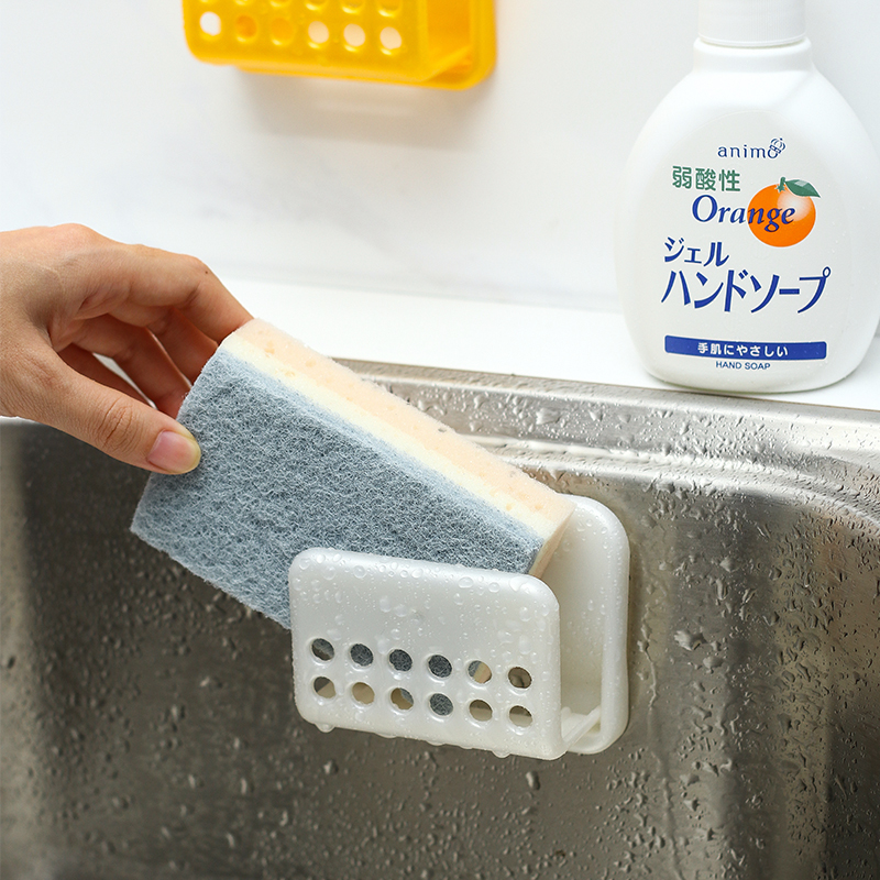 Japanese kitchen suction cup rack cloths drain rack dishwashing sponge storage layer rack non-perforated sink rack