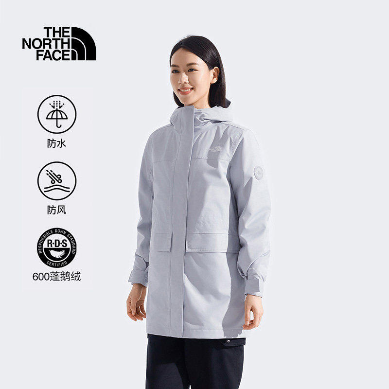 Thenorthface North Face Autumn and Winter Outdoor Sports Mid-Length down Jacket with Three-In-One Design for Women 8Ed6