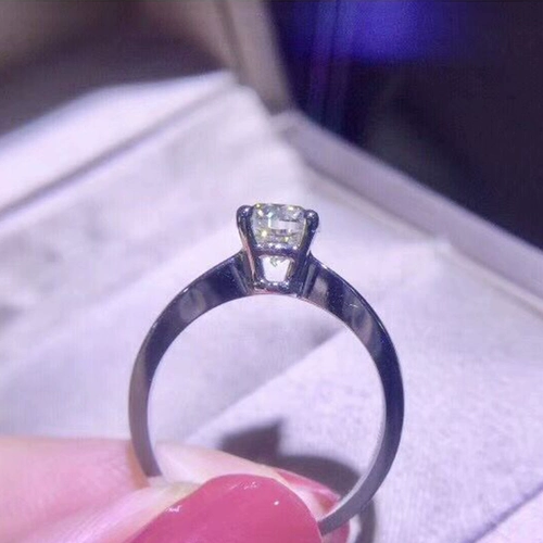 Ювелирное украшение, платиновое обручальное кольцо, золото 18 карат, 1 карат