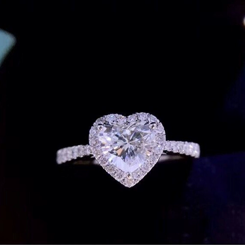 俪萌珠宝 Алмаз в форме сердца, бриллиантовое обручальное кольцо, 1 карат, с сертификатом GIA