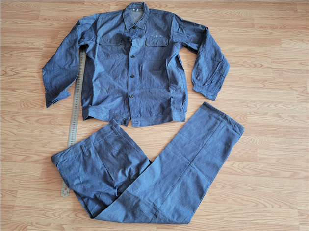80s Workwear Worker's clothes tops Pants Old canvas overalls