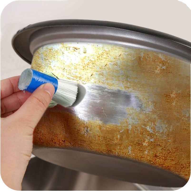 Stainless Steel Magic Black Spotted Housework Erase Bathroom Iron Pan With Magic Stick Rust Cleaning Brush Polished Dirt