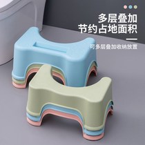 Toilet Footbed U Type Foot Stool Chair Trampled Multifunction Sitting Toilet Stool Home Stepped Foot Wash Bench Anti-Slip Stool