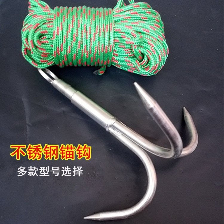 Rock Climbing Flying Tiger Claw Rope Triangle Camping Stainless Steel Survival Tool for survival Catch Hook Anti Slip Big Ship Anchor Hook Claw