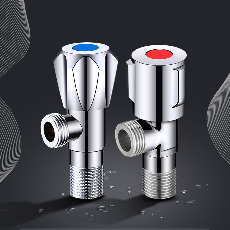 Full copper triangular valve thickened valve core toilet tap water heater valve switch hot and cold water home universal eight-word valve