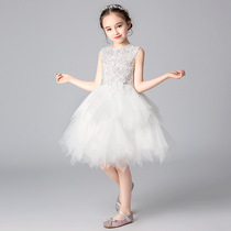 British next sara girl princess dress tutu childrens host dress flower girl skirt piano performance costume