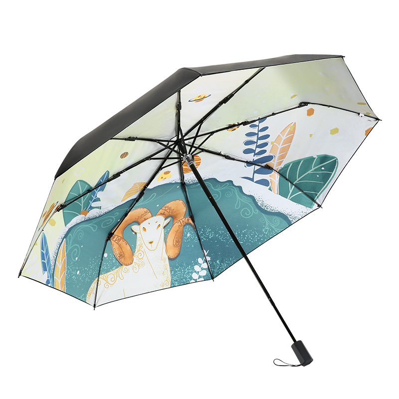 红叶雨伞十二星座黑胶太阳伞upf50 防晒防紫外线晴雨两用