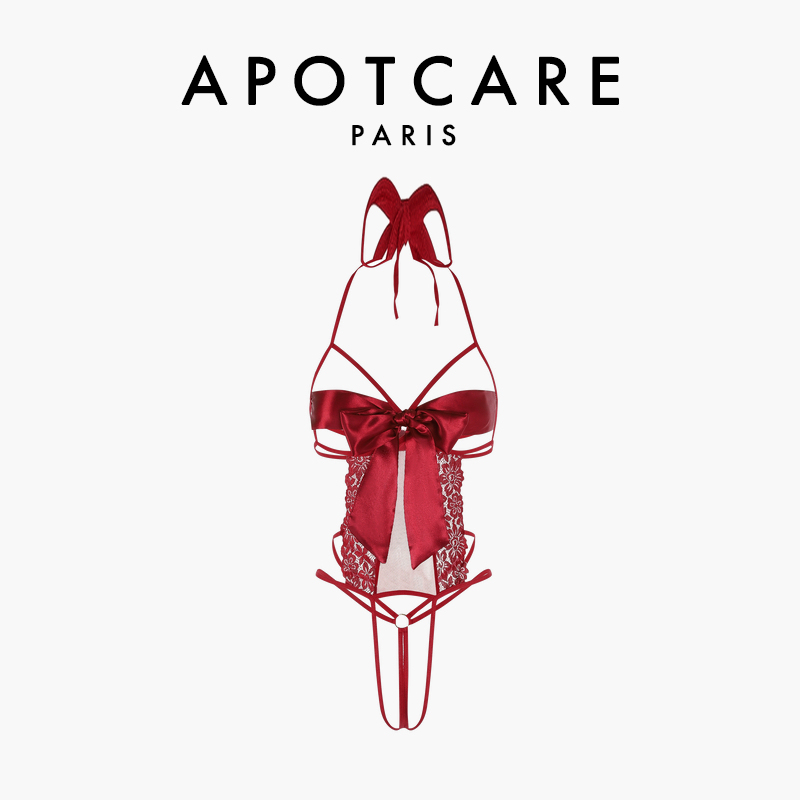 French Apotcare Christmas Spring and Summer Lingerie Sexy Hollow-Out Ultra Nightgown Pure Desire Red One-Piece Sleepwear for Women French Apotcare Christmas Spring and Summer Lingerie Sexy Hollow-Out Ultra Nightgown Pure Desire Red One-Piece Sleepwear for Women