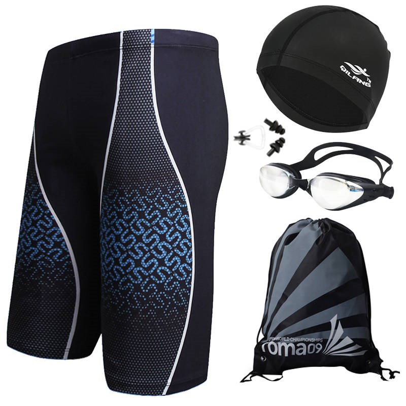 Quần bơi nam năm điểm cộng với phân bón Quần bơi XL làm khô nhanh quần short đi biển spa quần bơi phù hợp với quần bơi - Nam bơi đầm quần bơi tam giác nam