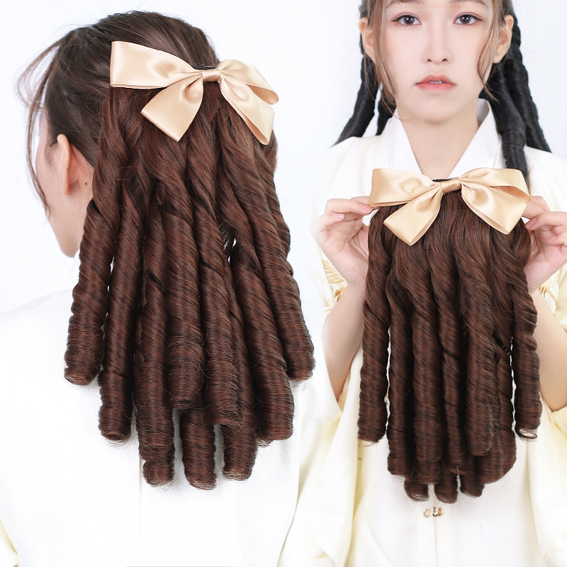Roman Curls, Princess Curls, Vintage Palace Bow, Chignon Curls, Cheongsam Curls, Gold Powder Family Style, Comb-In Style
