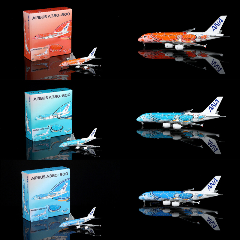 Hx1:400 All Nippon Airways Blue Green Orange Sea Turtle A380 Ja381A Ja382A Ja383A Alloy Aircraft Model Hx1:400 All Nippon Airways Blue Green Orange Sea Turtle A380 Ja381A Ja382A Ja383A Alloy Aircraft Model