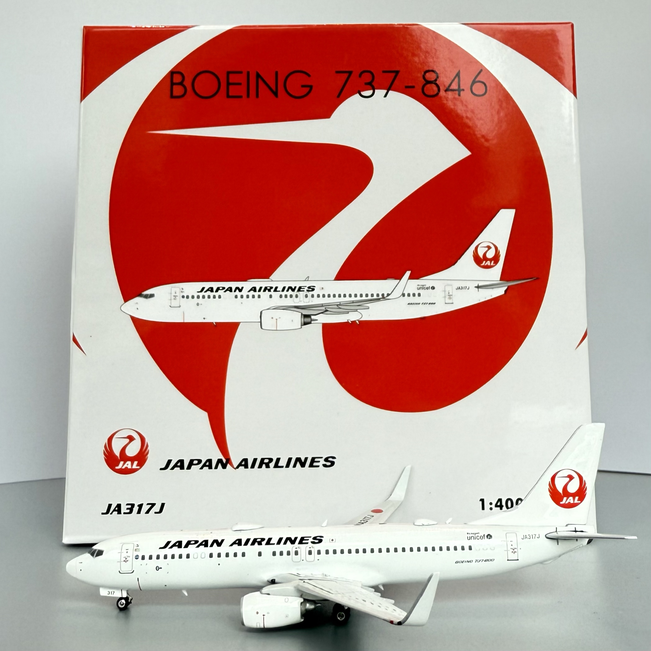 Phoenix日本航空B737-800 JA317J 1:400合金飞机模型04643