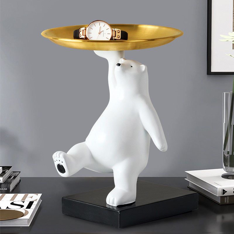 Polar Bear Entrance Key Containing Swing in the door Shoe cabinet Xuanguan Desktop Home Residence Ornament Jo Relocation Gifts