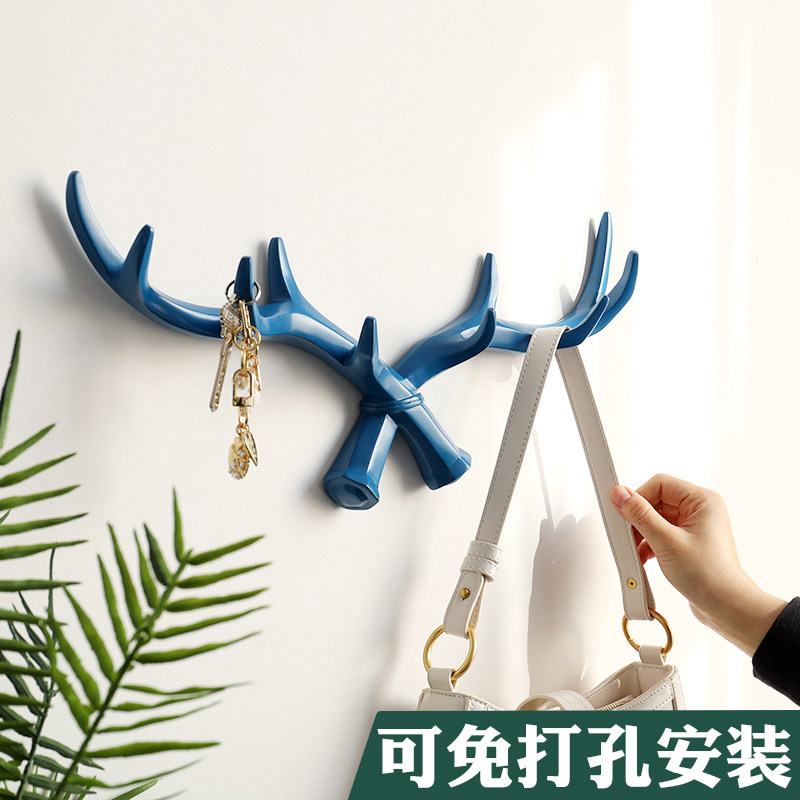 Creative Deer Corner Hook Hanger Wall-mounted Bedroom Hanging Bedroom Hanging Hook Wall Free From Punching Key Containing Hanging Hanger Xuan Guan