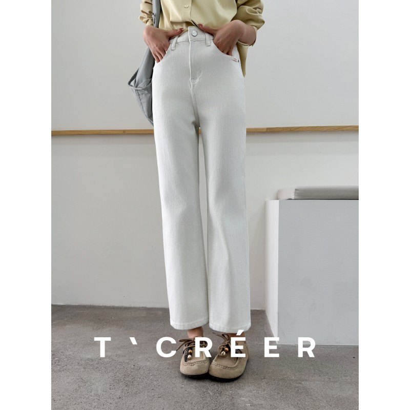 T`Creer｜ River Flows and the Moon Sets, Fashionable Retro Jeans for Women, Popular in Spring and Autumn