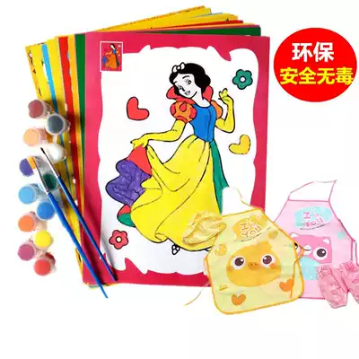 Painted drawing board Pigment filled children paint painting children graffiti square diy hand drawing watercolor set