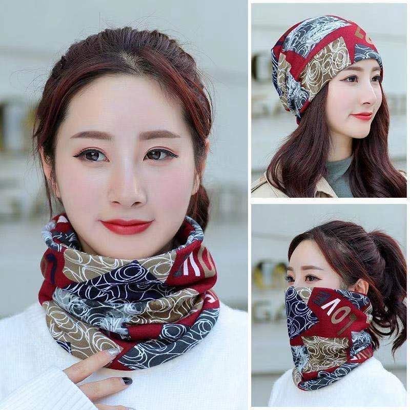 Fake high collar scarf hat dual-purpose female autumn and winter new cute plus velvet padded Joker warm scarf