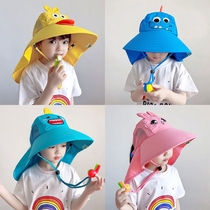 Children shading hat boy womens anti-ultraviolet summer sun hat with large hat peak new sun hat thin and breathable fishermans hat