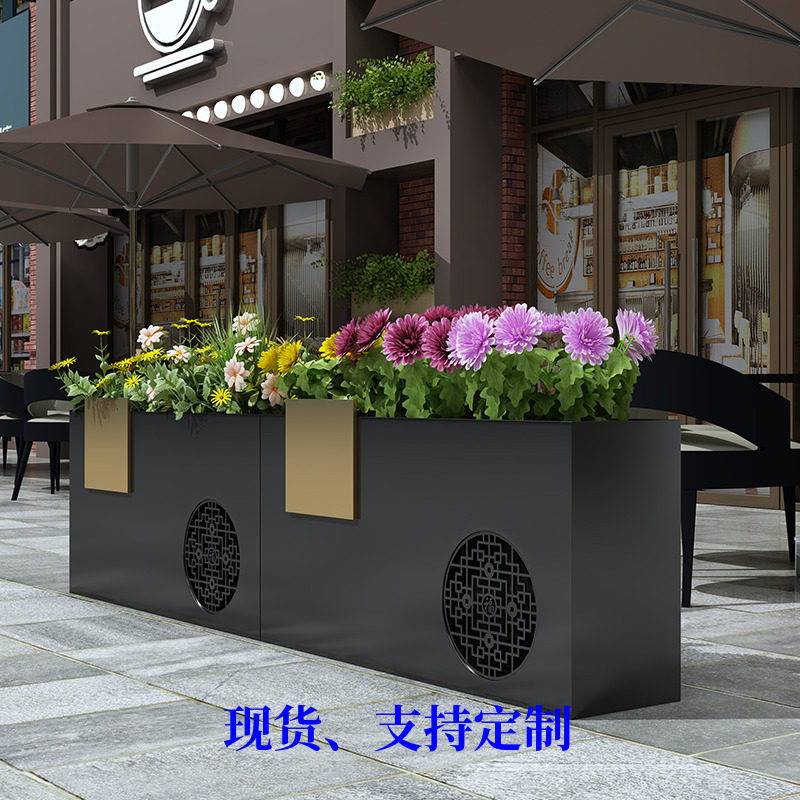 Outdoor flower box combination commercial street sales rectangular fashion cutout finished flower bed road isolation planting box