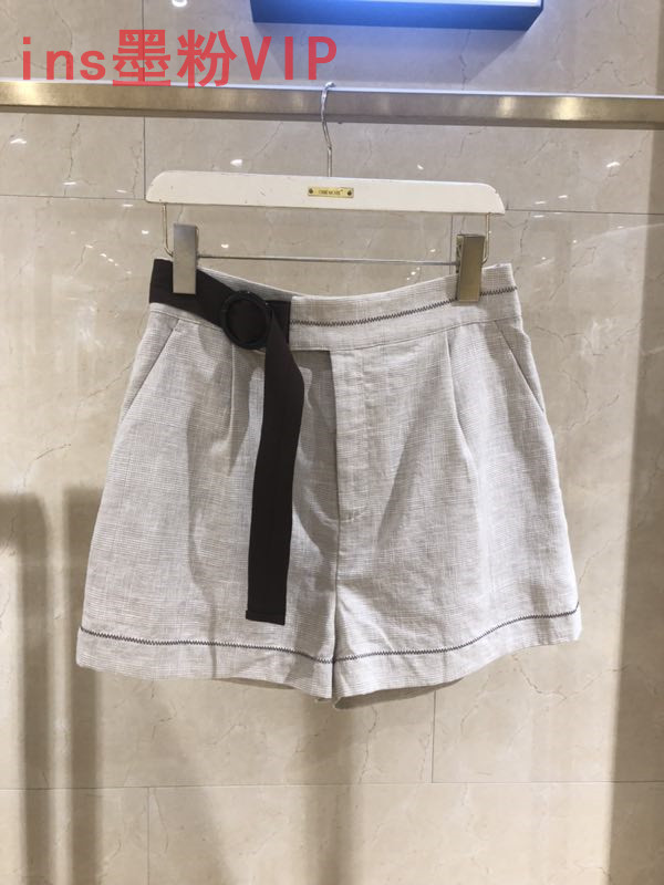 MỘT THÊM ISISA Wen Mo Women 2019 Thắt lưng thời trang hè Quần short trang trí A1PA9206B12 - Cộng với kích thước quần áo áo sơ mi nữ
