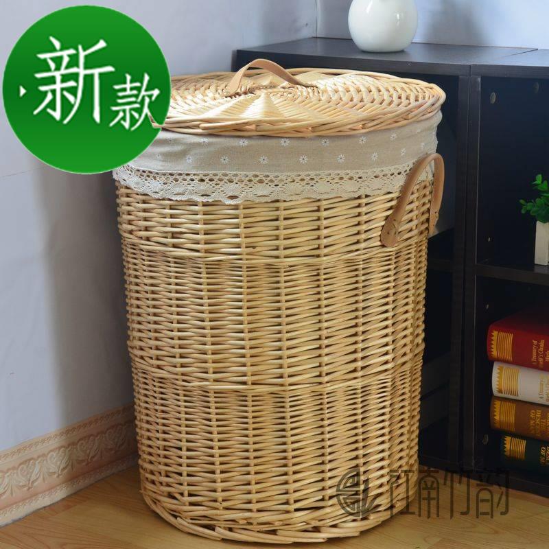 Dirty clothes basket wind bamboo basket basket round clothes h storage box dirty clothes basket storage basket dirty clothes bucket woven clothes rattan