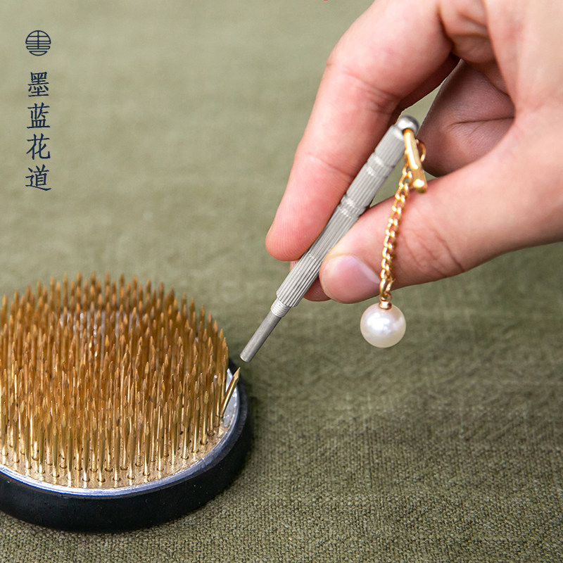 Jianshan Flower Arranger Copper Pearl Corrector Chinese Art Flower Arrangement Japanese Flower Arrangement Auxiliary Tool
