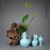 Blue Glaze Vase Sứ Hoa Jianshan Sắp xếp Hoa Nhật Zen Zen Trung Quốc Tàu Trung Quốc Trang trí phòng khách - Vase / Bồn hoa & Kệ