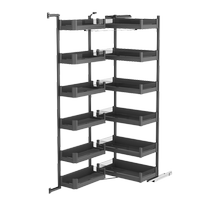 Trésorier du riz High Cabinet Monster Kitchen Cupboard Big Monsters High Deep Full Full Aluminium Seasoned Basket Zero Food Cabinet Containing Linkage Pull Basket