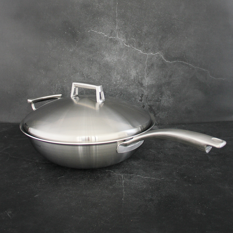 Export 304 Stainless Steel Wok, Five-Layer Copper-Clad, Non-Coated Cooking Pot, Non-Stick Pan, 32cm, Suitable for Gas and Induction Cookers