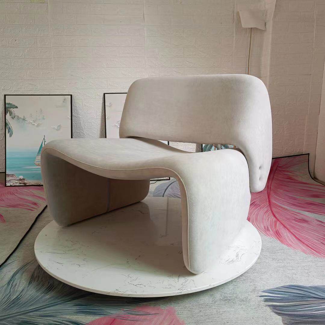 Nordic net red sofa chair living room sofa design art wabi sabi style armchair velvet leather leisure single chair