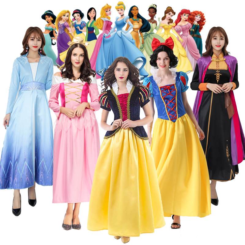 Halloween costumes adult cos white snow princess dresses Cinderella ice and snow chic edge 2 Ai yarn Evela Elsa Liandress-Taobao
