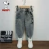 Quần áo trẻ em Snoopy quần áo trẻ em trai quần áo mùa xuân và mùa thu 2020 quần yếm trẻ em mới phong cách Hàn Quốc quần hợp thời trang - Quần jean Quần jean