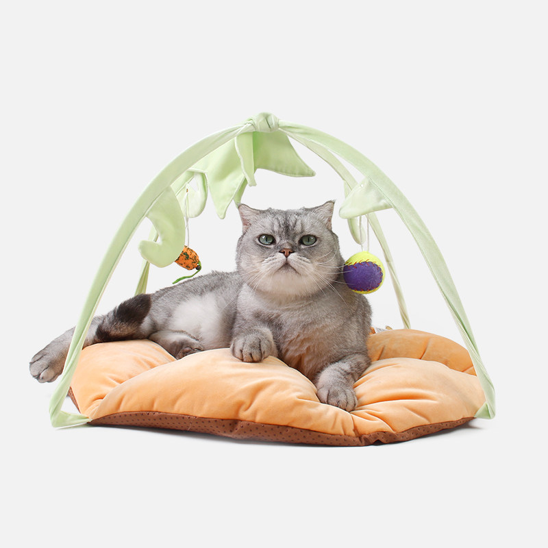 Guitzai Pet Nest Cat Kitty Small Tent Teasing Cat Toy Small Bed Cat Mat Cat cushions Folding Kitty supplies