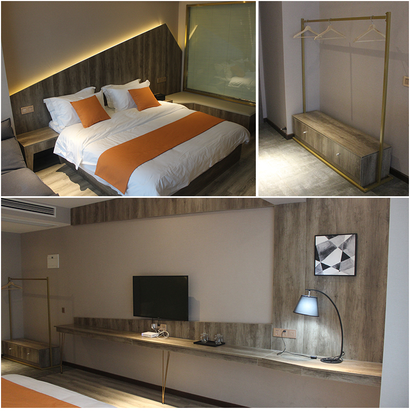 Beijing business hotel hotel single apartment rental house standard room big bed full set of furniture board 18m bed box