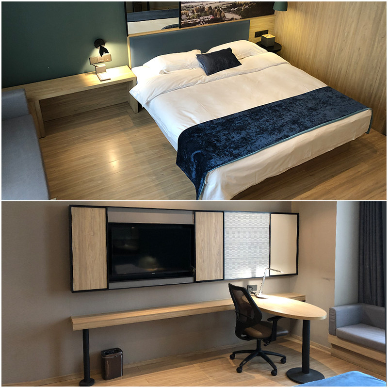 Hotel bed hotel furniture standard room dedicated simple modern boutique homestay single apartment full set of customization