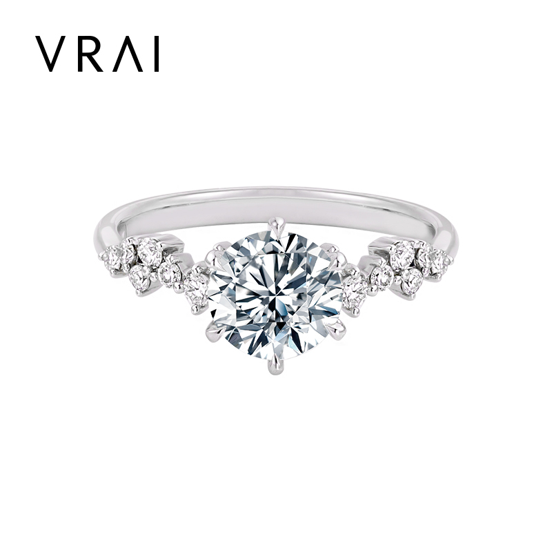 Vrai Rui Ai 【In Stock】Van Gogh Starry Night Round Diamond Wedding Ring, Same Style Diamond Wedding and Proposal Ring as in Physical Stores