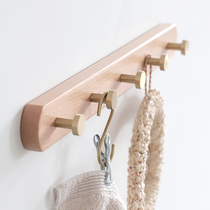 Brass solid wood clothes hook wall hanging door rear porch fitting room clothes adhesive hook ins Wall non-perforated coat rack