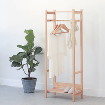 Nordic solid wood floor hanger bedroom living room simple modern wooden hanger coat rack multifunctional wardrobe