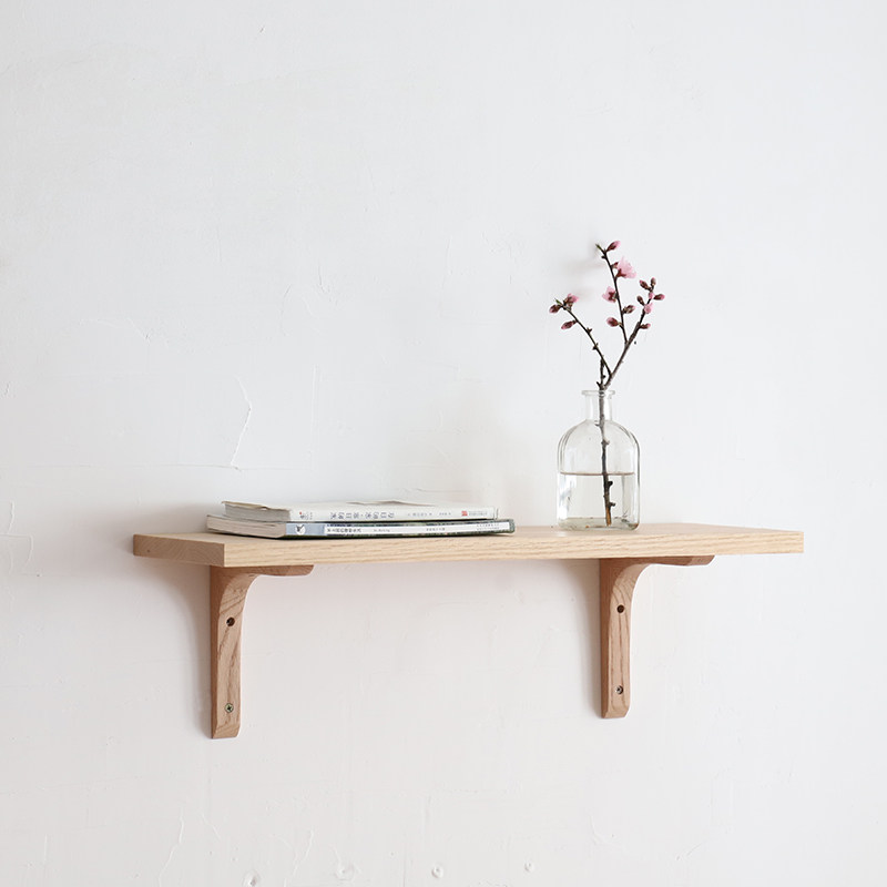 Nordic Solid Wood Mortise And Mortise Bracket Lined Partition Wall Wall-mounted Wooden Shelf Creative Log Containing Bookshelves