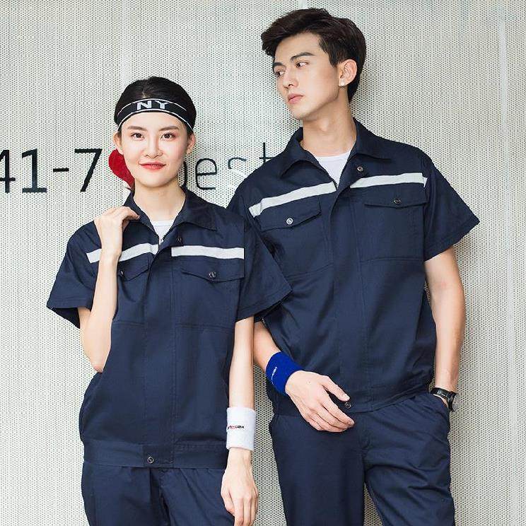 Work clothes single-piece blouses water electrician suit men's work clothes coal mine big bags short sleeves spring and summer road bridge construction summer