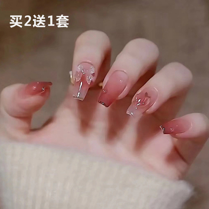 Fingernail wearable nail patch patch fake nails stick nail patch with nail patch French short