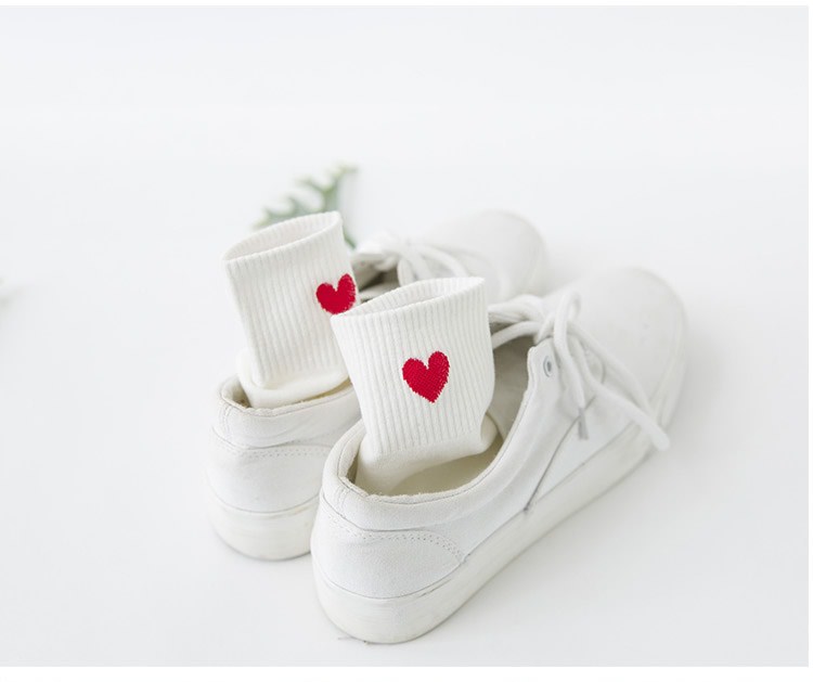 5 đôi giày Hàn Quốc tình yêu vớ nữ ngắn cotton mùa xuân và mùa hè không trơn trượt bằng giày đậu xanh Giày nhỏ và vớ vớ thuyền vô hình - Vớ mắt cá chân tất chân