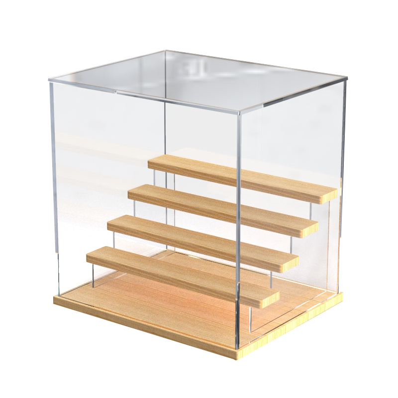 Fully transparent blind box storage display stand Bubble Mart acrylic dust box doll hand-held storage box storage rack