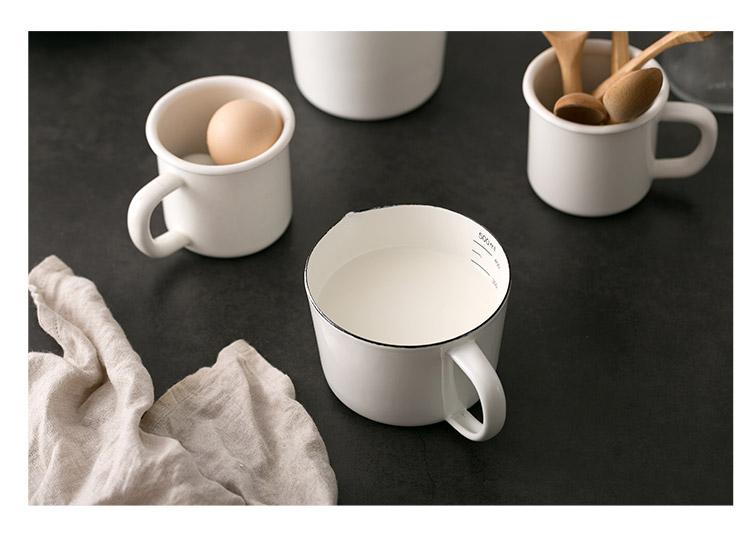 Thickening enamel cup baking home with small scale glass beaker measuring cylinder kitchen enamel cup tea cup