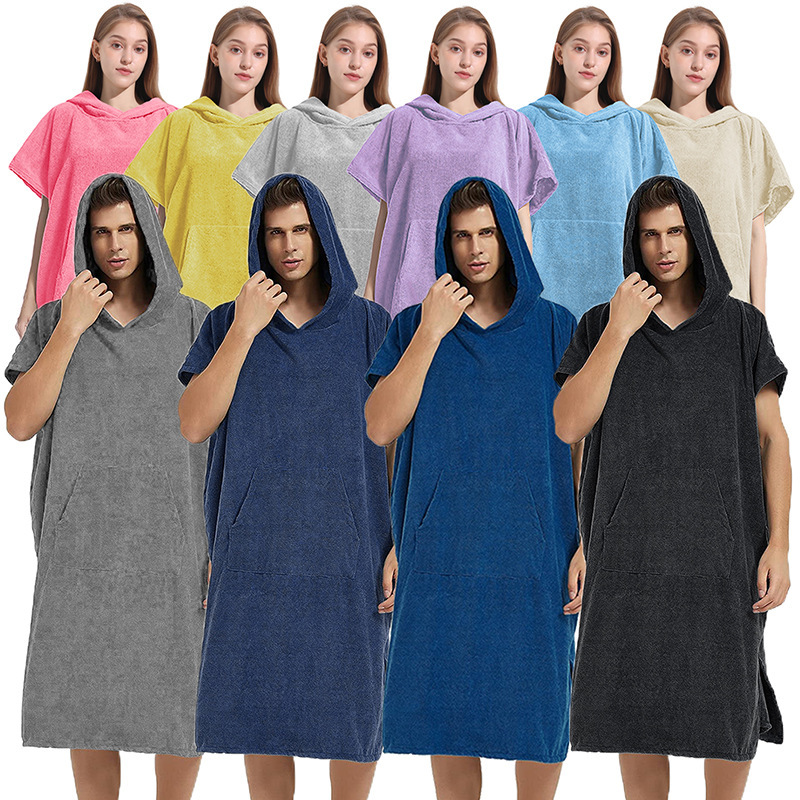 Amazon Microfiber Quick-Drying Bath Towel Swimming Robe for Adults Men and Women Diving Poncho Hooded Absorbent Lint-Free