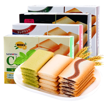 Japanese Imported Sanritsu Black and White Chocolate Sandwich Biscuits 92.4g 12 Pieces Children's Snack Pastry Food