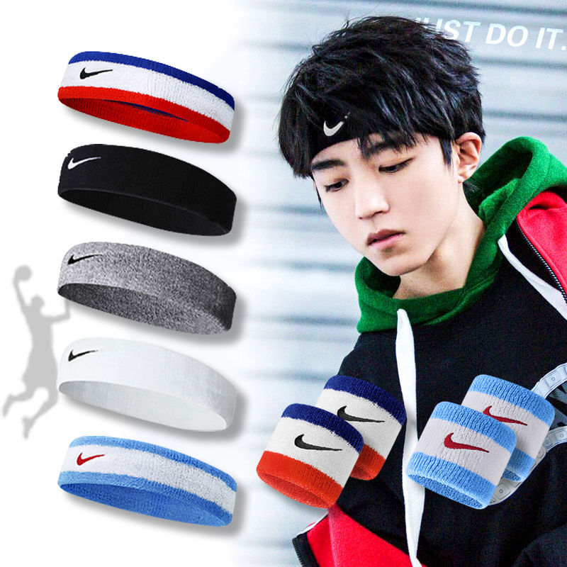 Spring and summer sports headband cotton sweat absorbing hairband men's and women's running headband anti-sweat belt fitness bands hair turban men's tide wear