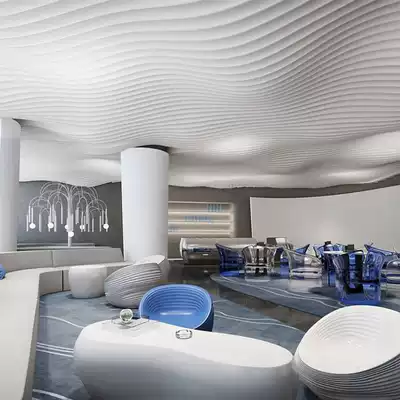 GRG gypsum ceiling ceiling shape board material custom column creative beauty Chen fiberglass leisure seat bar