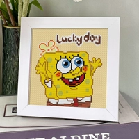 H186 Губка Боб [вышивка в 3 нити 20*20 см] + фоторамка