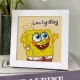H186 Губка Боб [вышивка в 3 нити 20*20 см] + фоторамка